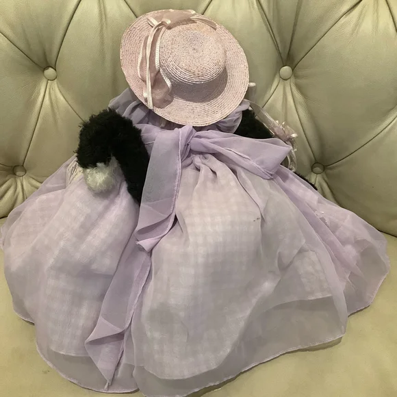 Vintage 1980s Bunnies By The Bay And Friends Black Cat Plush Lettie Lilac set - Picture 6 of 12